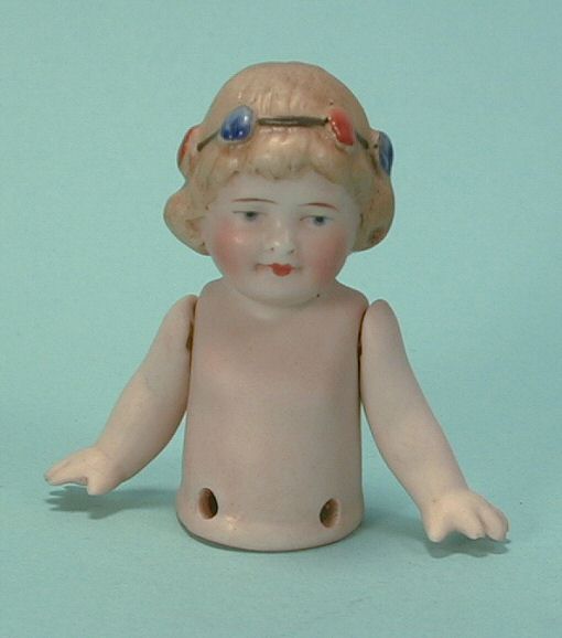 Vintage Jointed Bisque Doll with Molded Hair, Made in Germany, Numbere –